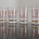 Set of 7 vintage glasses bordered gold and red years 50/60