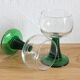 2 verres à eau pieds coniques vert Luminarc vintage années 70