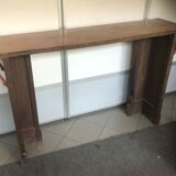 Fireplace art nouveau wood oak mantle façade dressing console