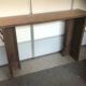 Fireplace art nouveau wood oak mantle façade dressing console