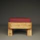 Bohemian Bamboo stool footstool. 1960s