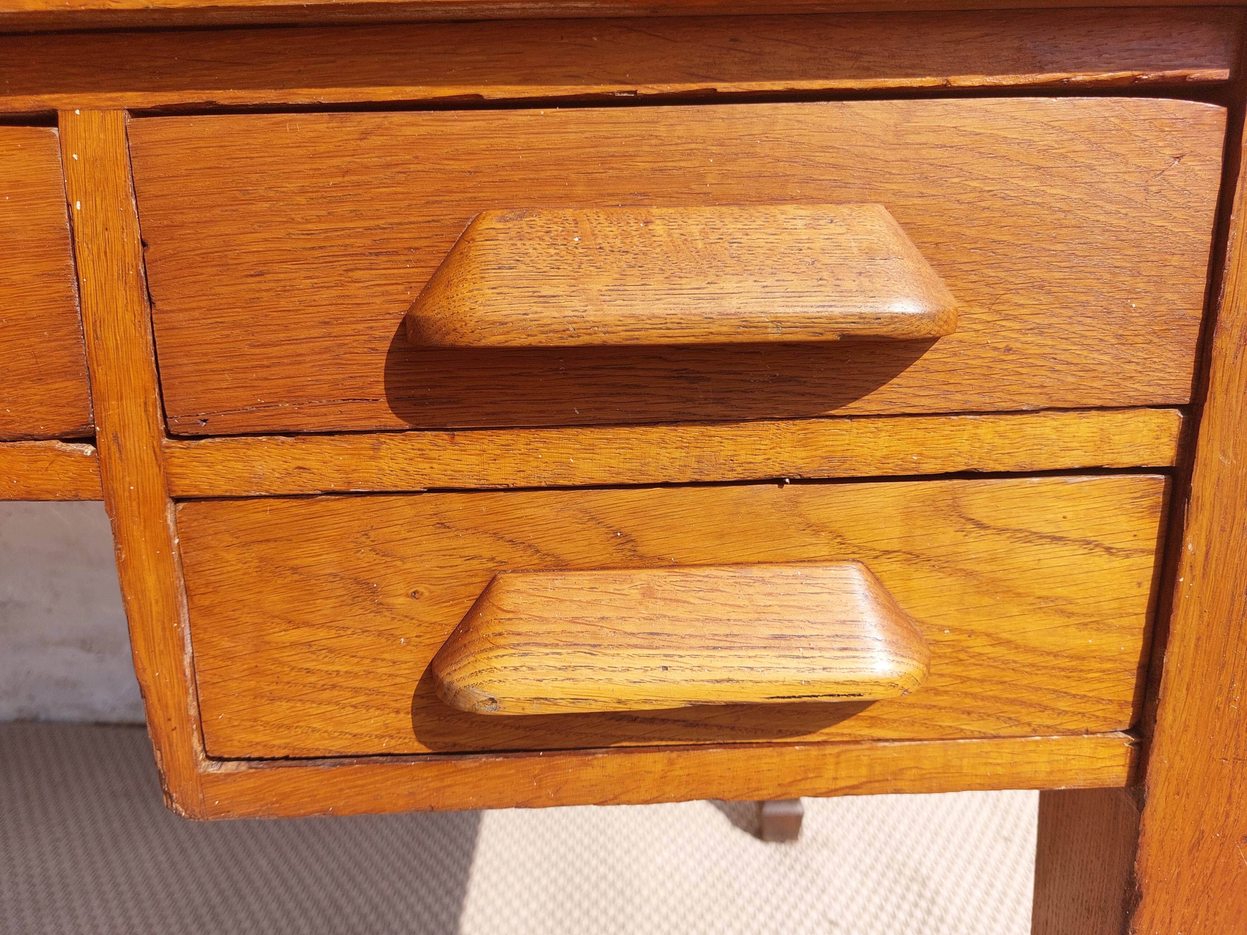 bureau en bois massif, vintage, bohème