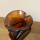 Amber glass vase