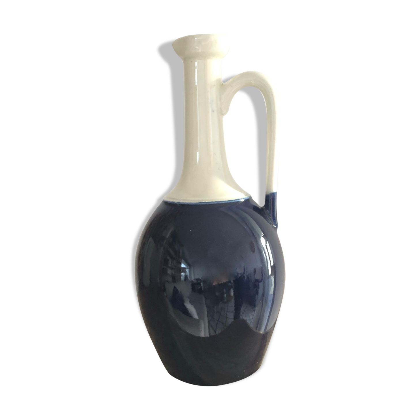 Decanter in blue and white ceramic