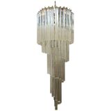 Clear triedro murano glass twister chandelier