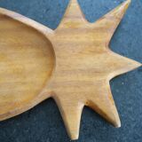Plateau forme ananas teck vintage 33 cm