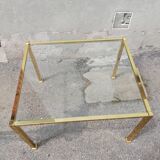 Table basse vintage en laiton doré