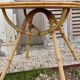 Table basse vintage en bambou et rotin
