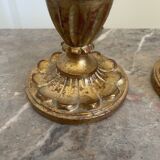 Antique Pair of Wooden Gilded Candle Holders 19th Century