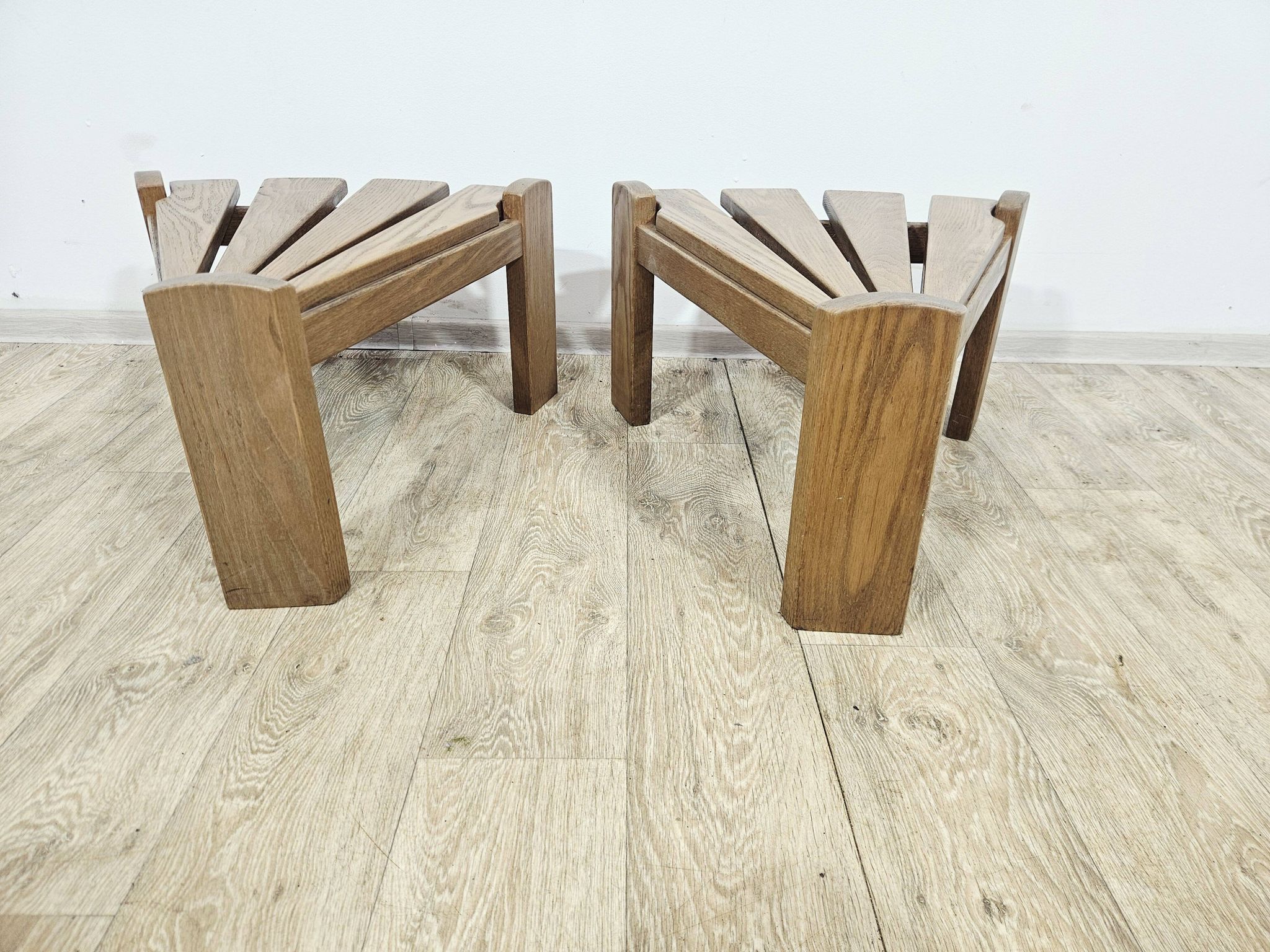 Set of two modular/side tables, Dittman, oak, Netherlands, 1970s.