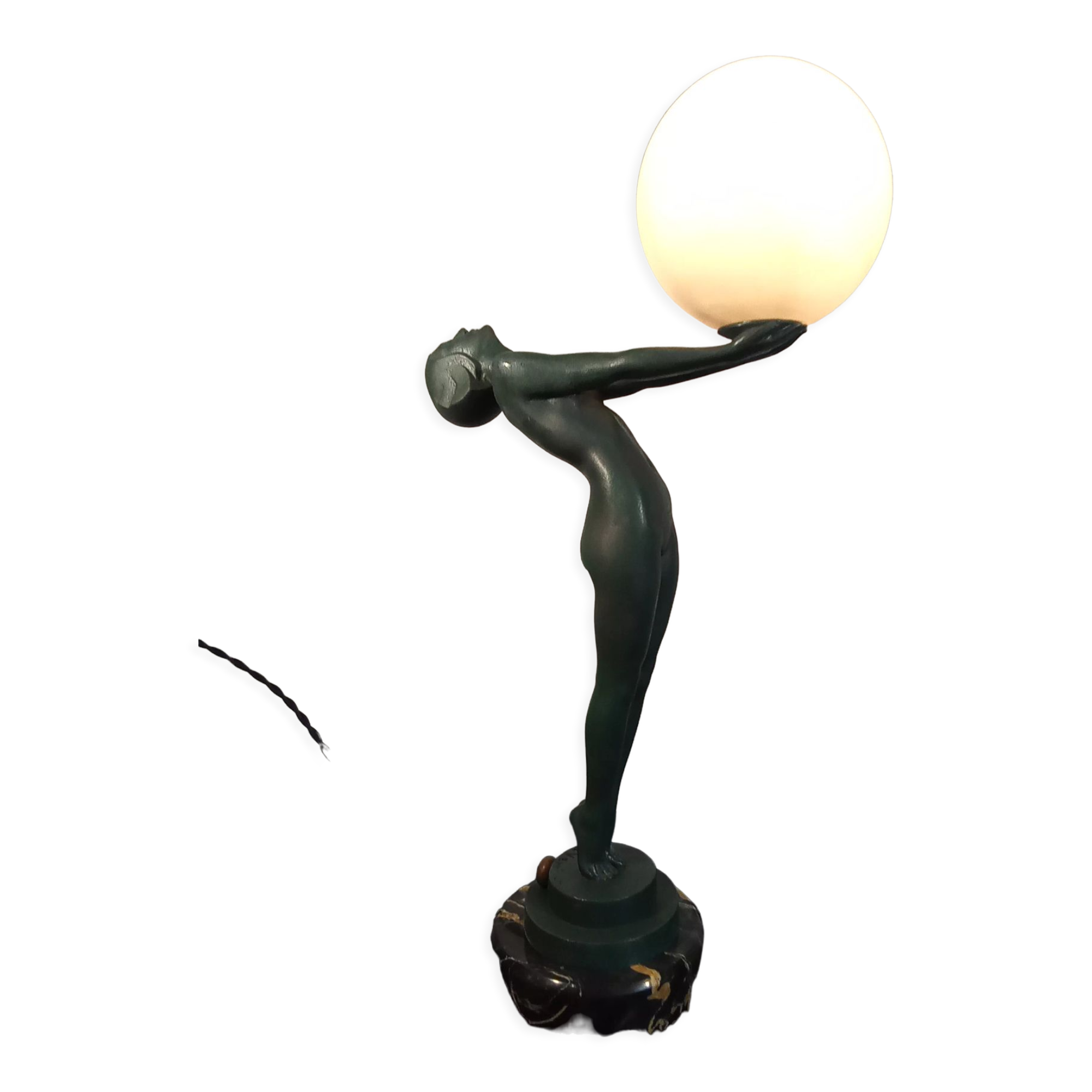 Art Deco lamp "Lueur" signed Max Le Verrier