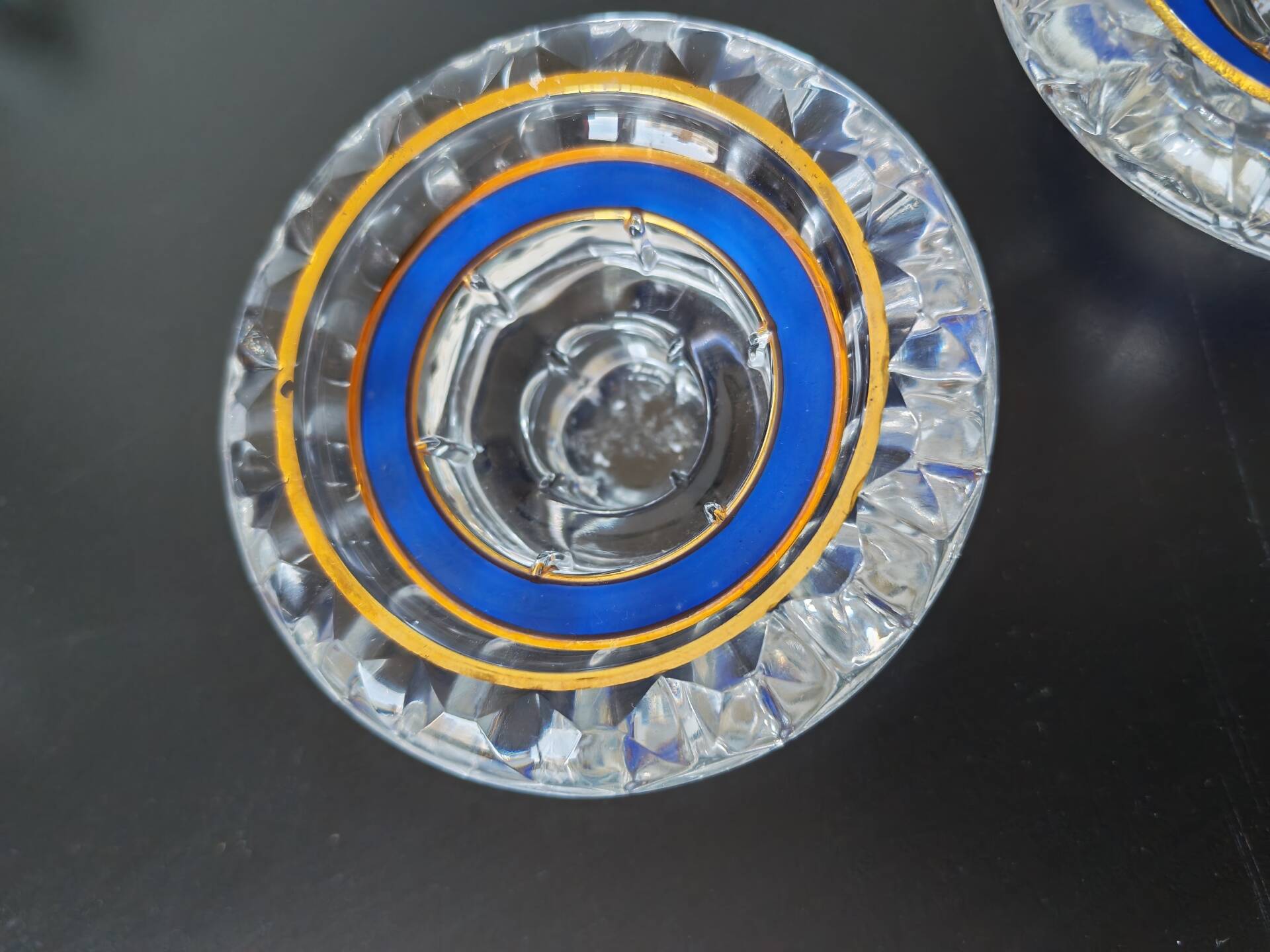 Pair of crystal candle holders, Cristal d'Arques model J. Durand 1980.
