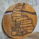 Vintage carved wooden wall plaque, sculptural relief, Czechoslovakia, mid-20th century, 47 cm