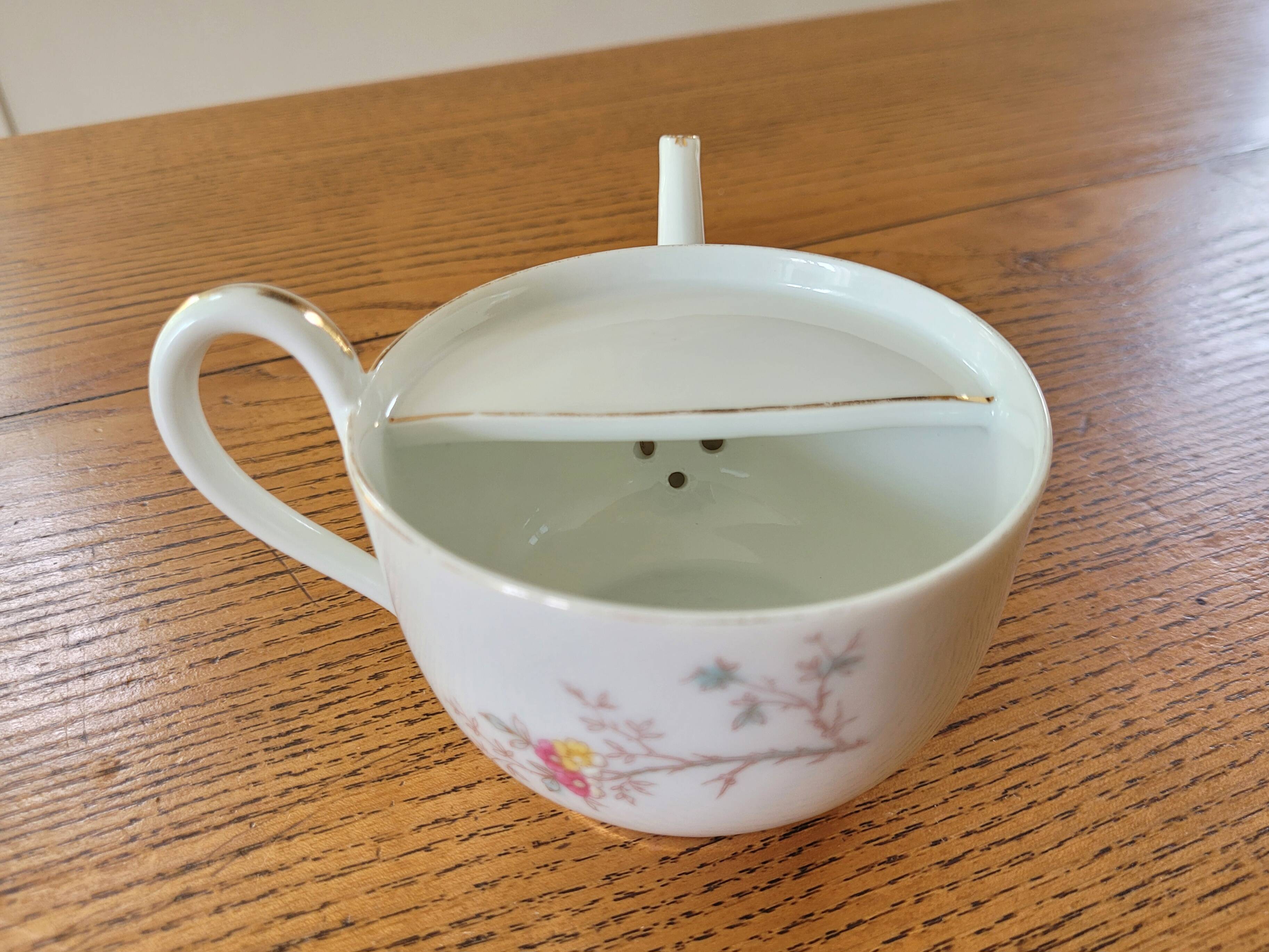 Antique porcelain duck mug for the sick