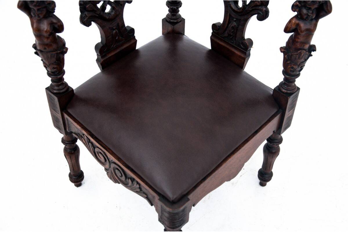 Antique corner armchair, Western Europe, circa 1900.