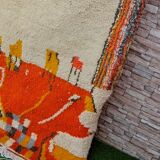 Tapis berbère marocain orange 222 x 152CM