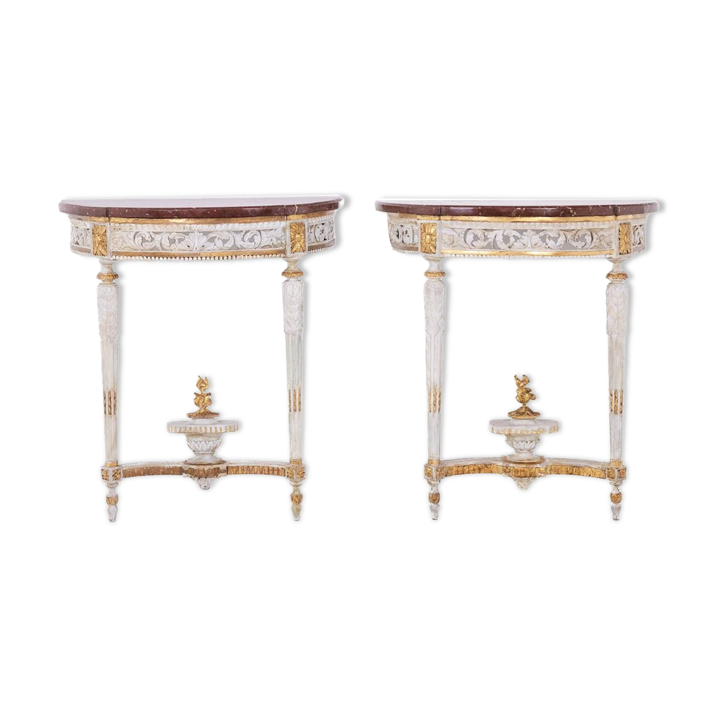 Malot. Pair of lacquered consoles from the Louis XVI period. Circa 1780.