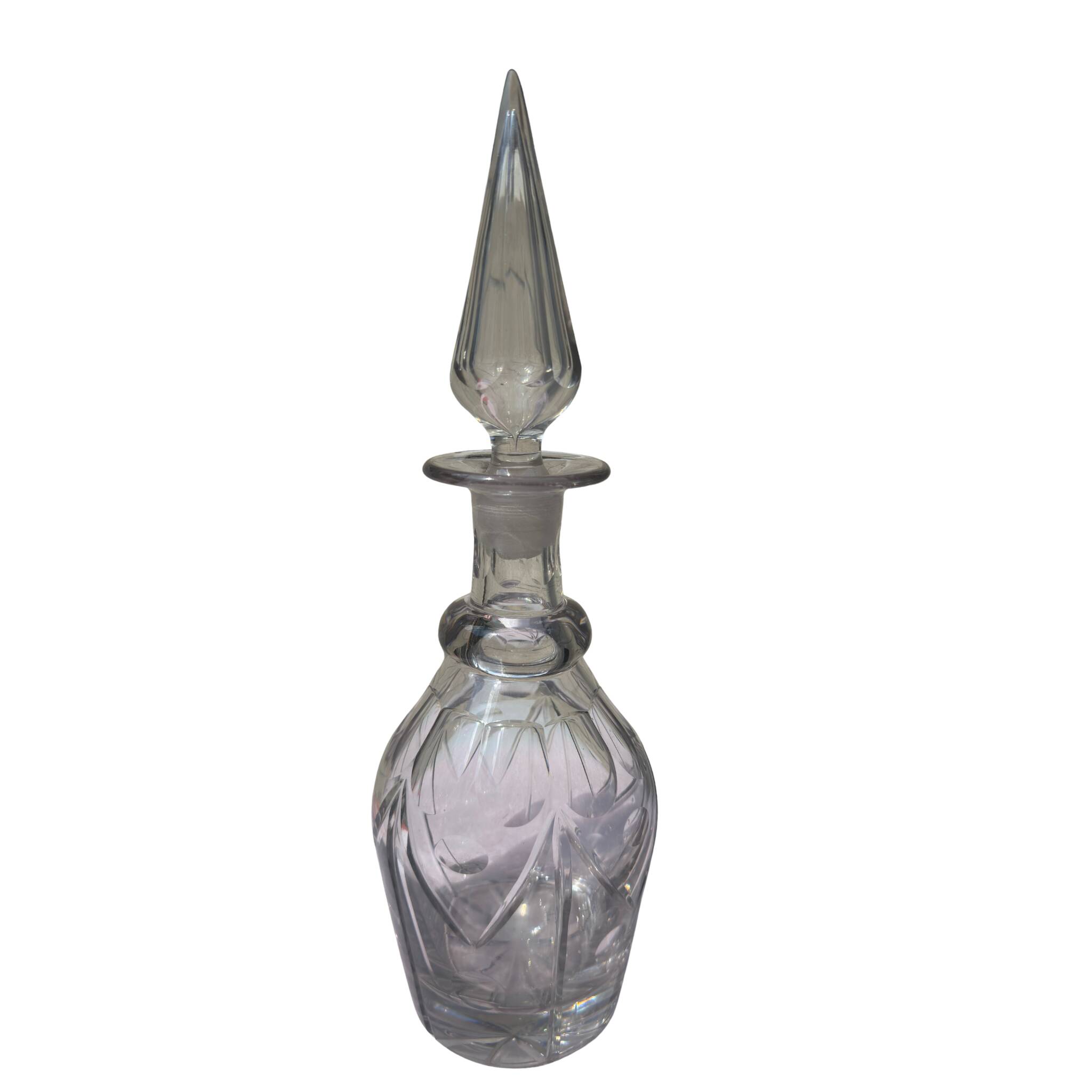 Paire de carafes en cristal – Louis-Philippe – taillées main – bouchons d’o