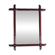 Miroir vintage effet bambou bordeaux, style exotique chic - 79 x 64 cm
