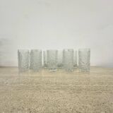 Set of 9 bark glass drink glasses by Goebel charlottenhutte, 1970s, Germany