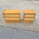 Pair of bedside tables, vintage rattan side furniture 1960