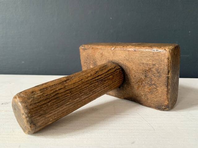 Old carved wooden butter stamp, cow, 19th century