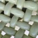 Light green woven ceramic basket Jérome Massier Vallauris