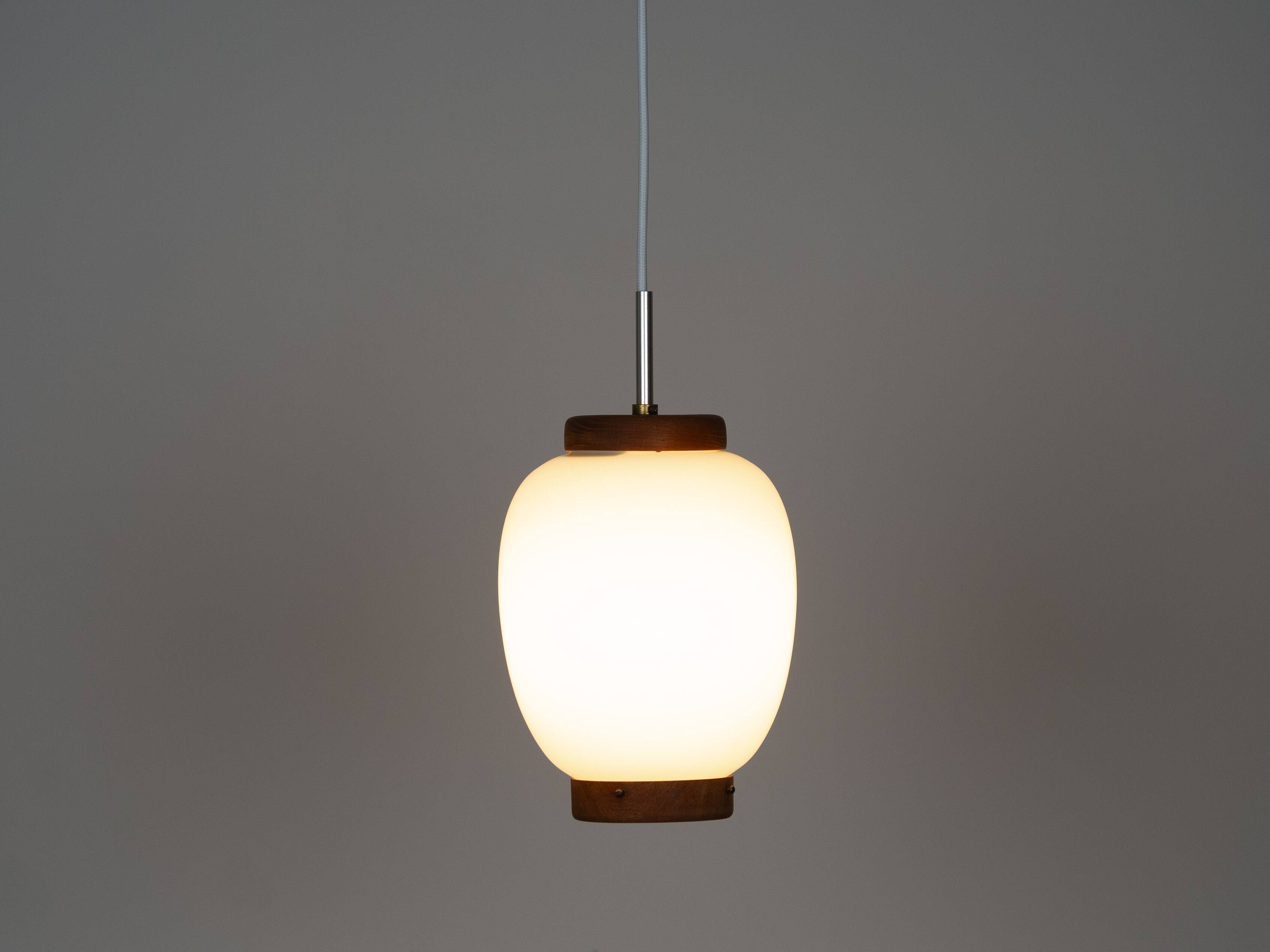 Danish vintage pendant lamp Kina by Bent Karlby, Lyfa, 1946