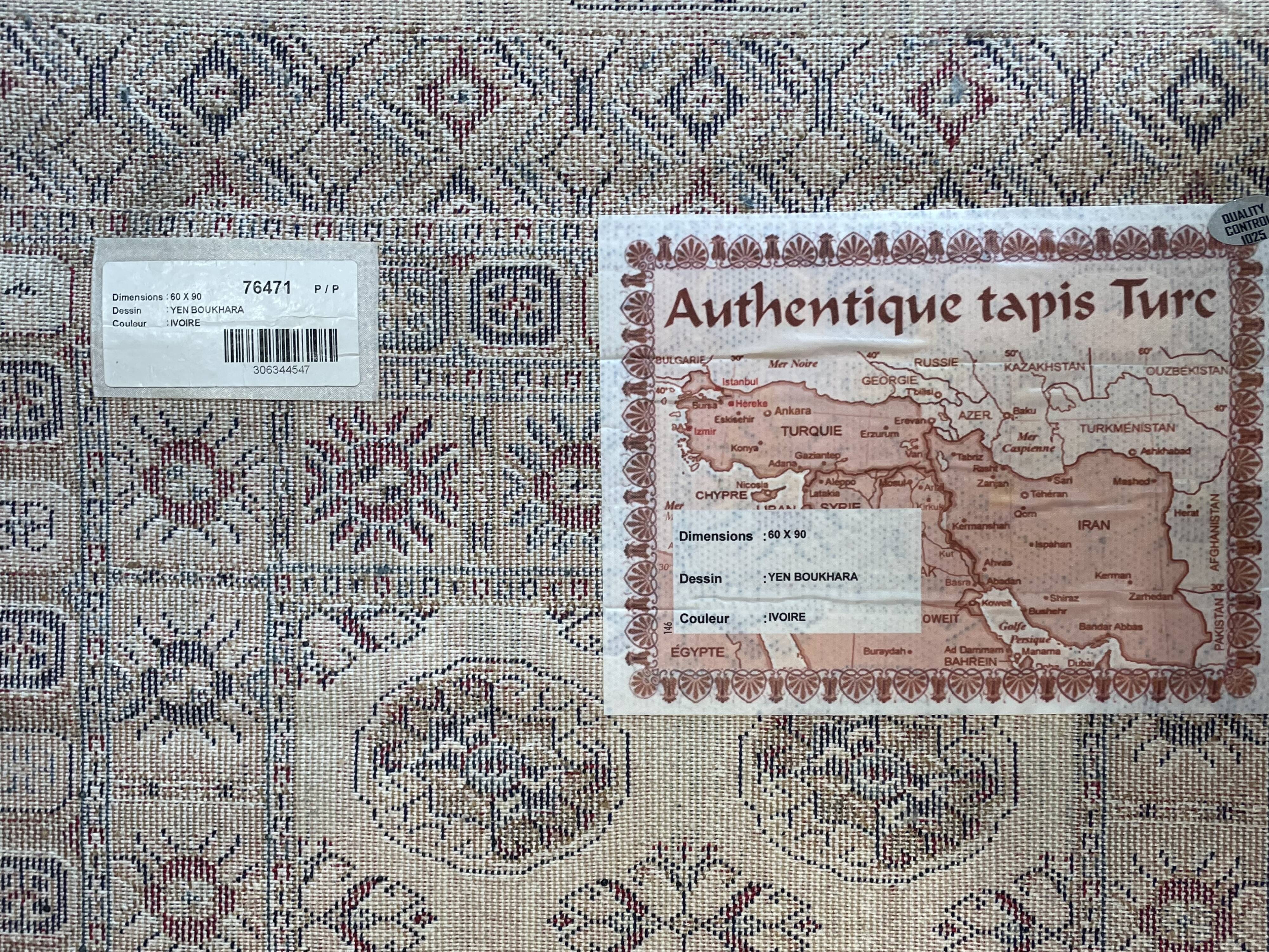 Mechanical turkish carpet yen bukhara 60 x 90 cm