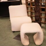 Armchair Étienne Fermigier and its ottoman