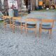 4 Scandinavian beech chairs from the 1960s.