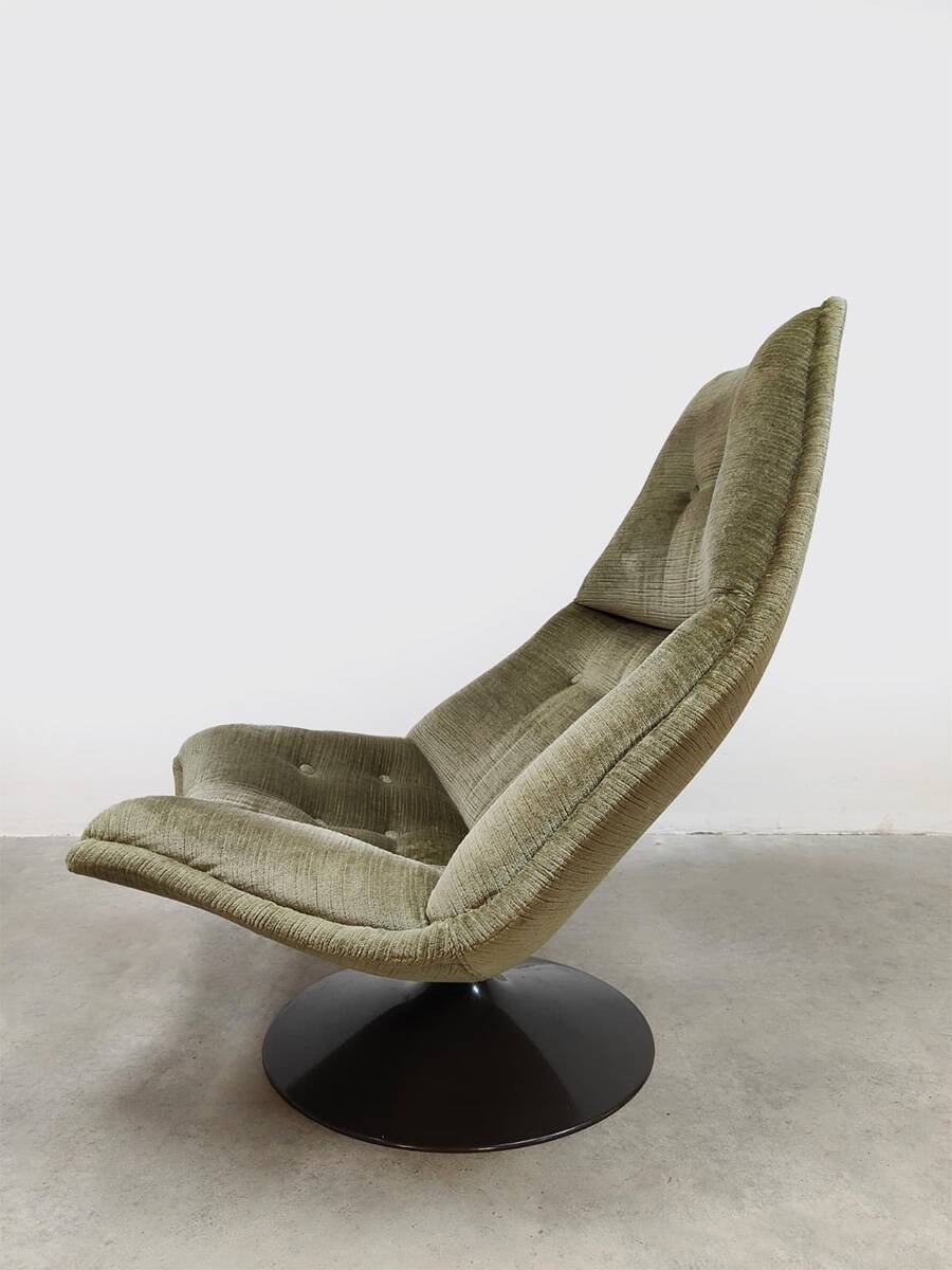 Fauteuil pivotant de design vintage néerlandais Artifort Geoffrey Harcourt F588