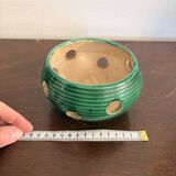 Vintage Burned Perfume Lantern Vallauris Art Deco Green Blue Wicker