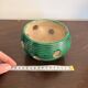 Vintage Burned Perfume Lantern Vallauris Art Deco Green Blue Wicker