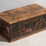 Ancien petit coffre à motifs floraux (c.1920) #73