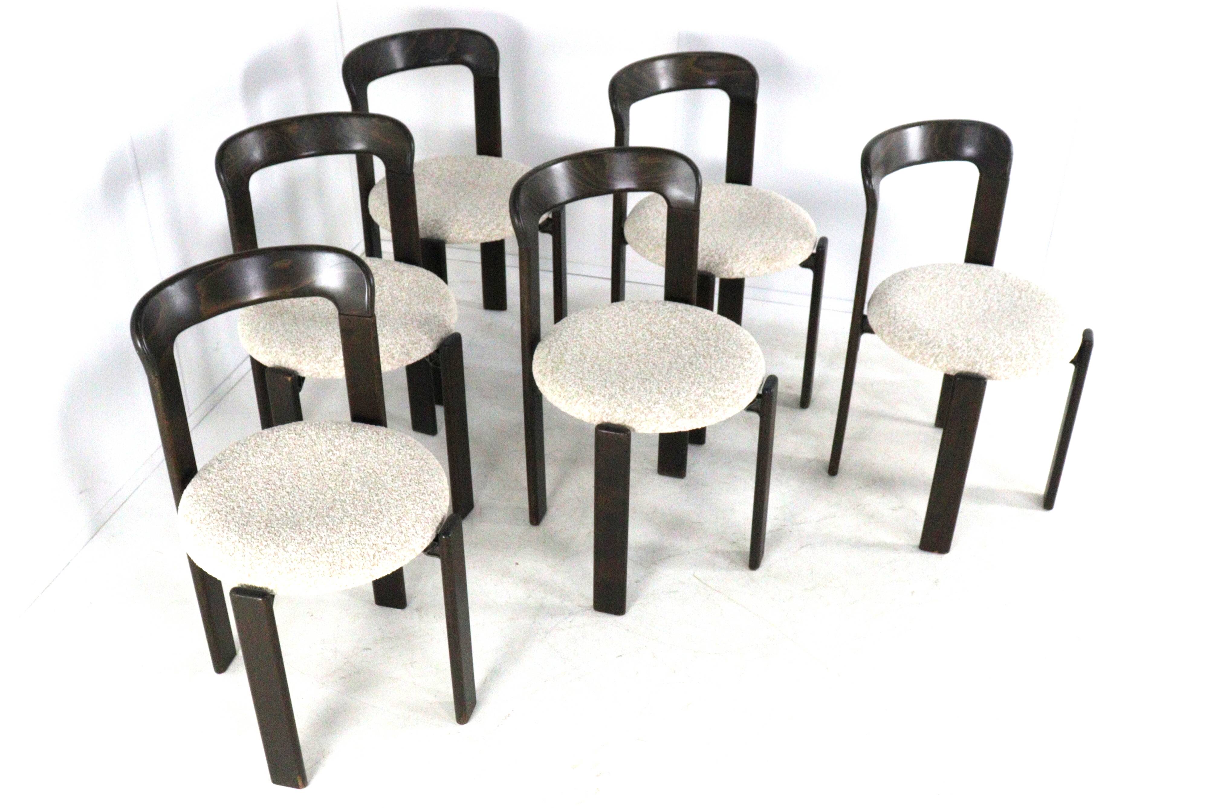 Set of 6 Bruno Rey chairs for Kusch & Co model 3300 - new upholstery.