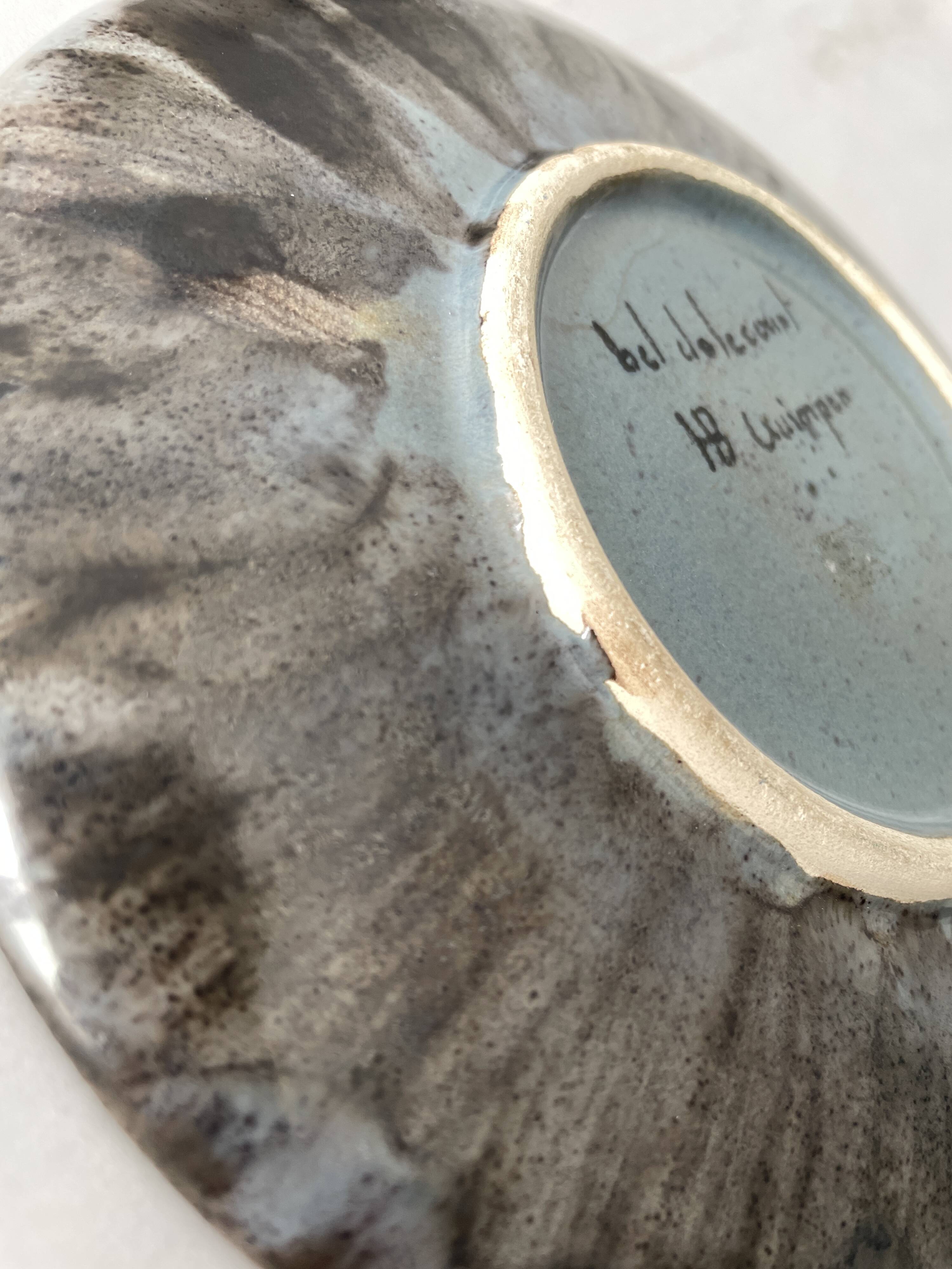 Rare plate bel delecourt quimper antique