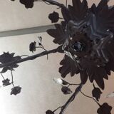 Black flower decor chandelier 6 lights