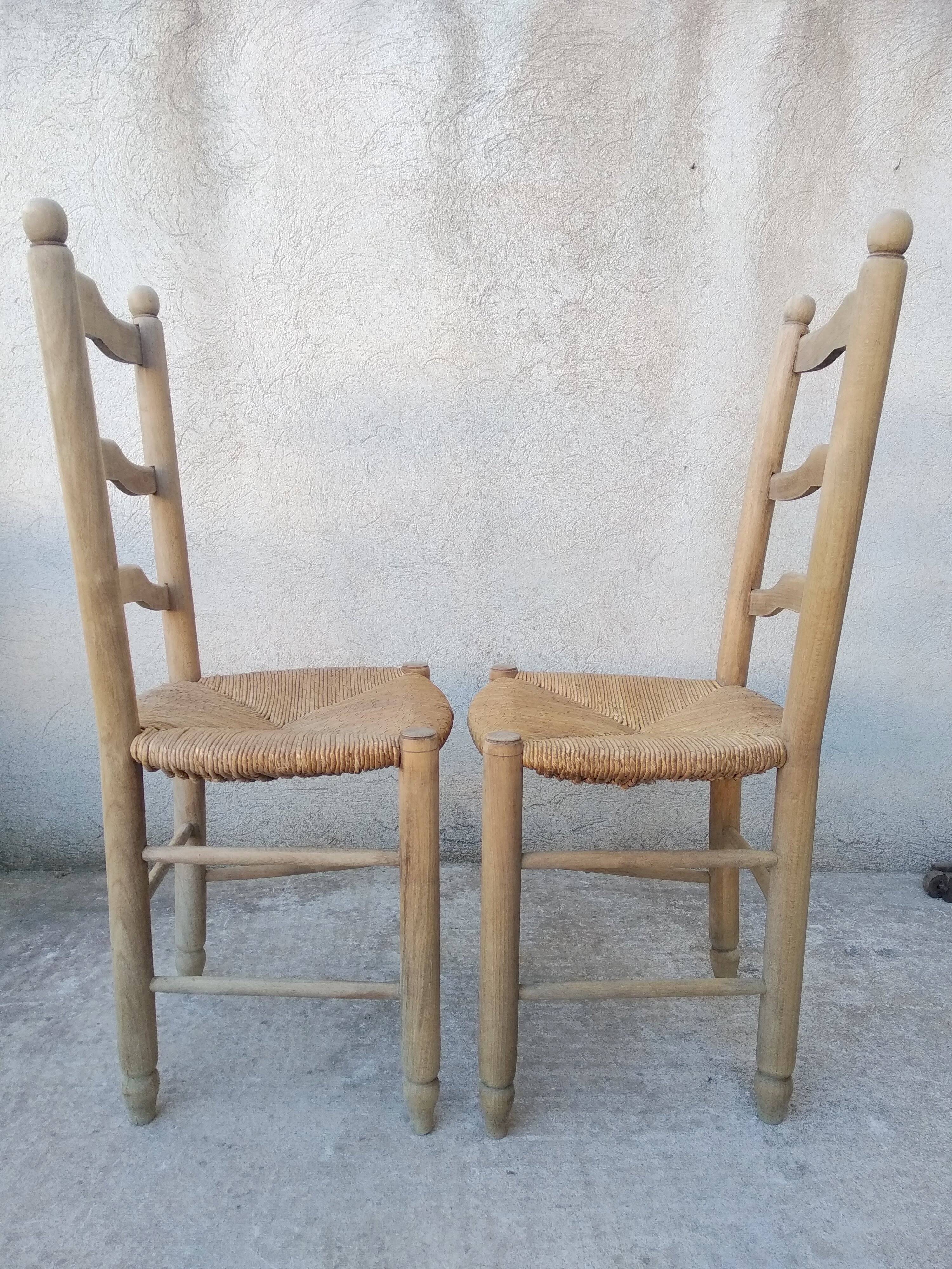 2 vintage straw chairs