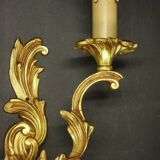 Pair of Louis XV style wall lights from Lucien GAU - gilded bronze