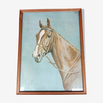 Horse lithograph J.Rivet