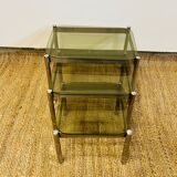 Glass and chrome nesting table
