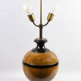 Turned wooden ball lamp base