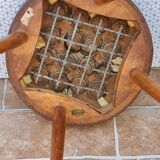 Vintage intra hamburg stool in skai, spring seat, 43 cm, 1950s