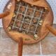 Tabouret vintage intra hamburg en skaï, assise à ressorts, 43 cm, années 50