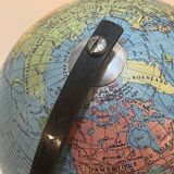 Globe terrestre 1960 Tripode Taride  lumineux en verre mappemonde vintage