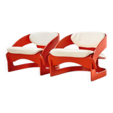 Joe Colombo Pair of Early 4801 Lounge Chairs for Kartell Italy 1964