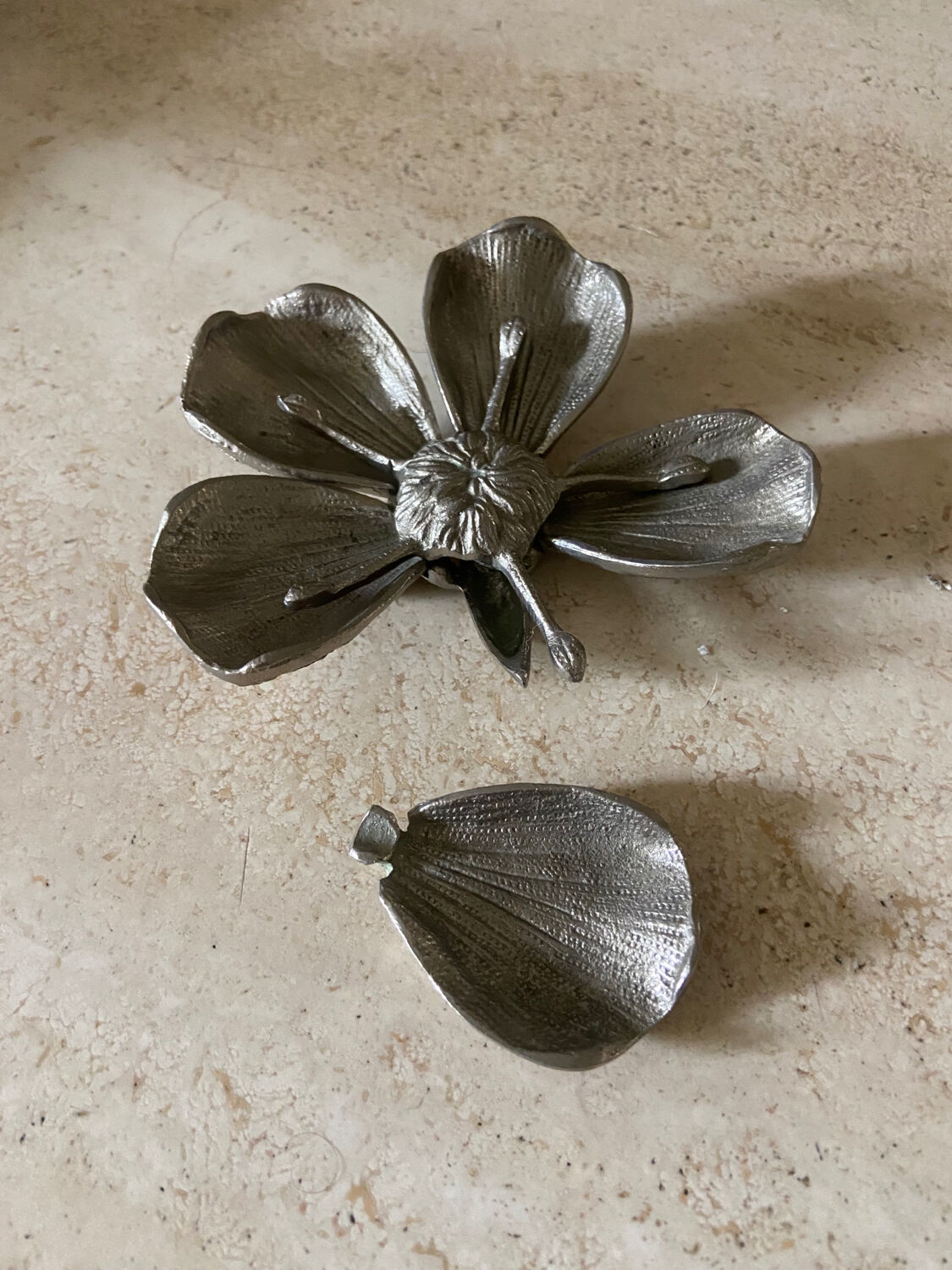 Vintage silver metal ashtray