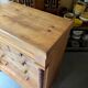 Support furniture, 6-drawer chest in turned pitch pine.