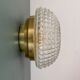 Vintage globe wall or ceiling light in molded diamond-point glass